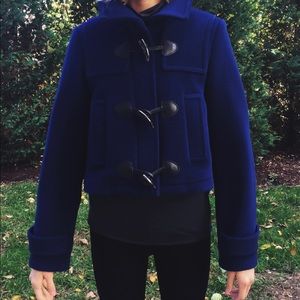 Burberry toggle cropped pea coat